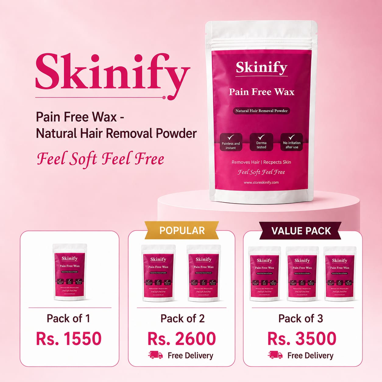SKINIFY PAIN FREE WAX POWDER